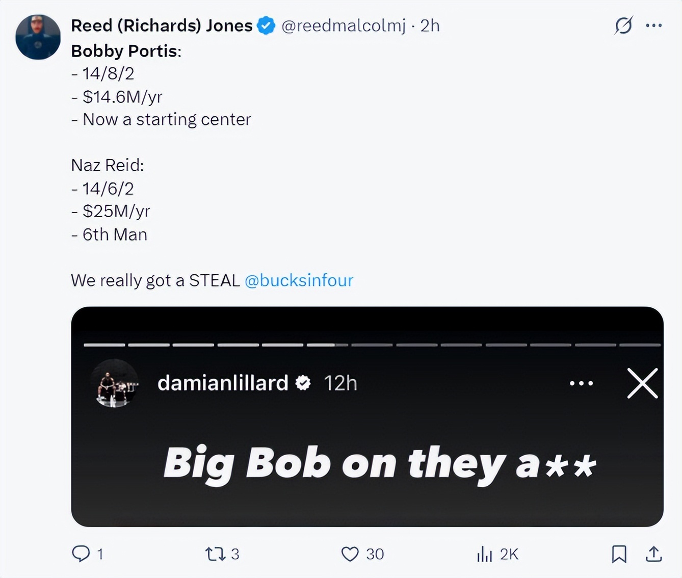 黑白直播nba-雄鹿将在新赛季寻找内线补强